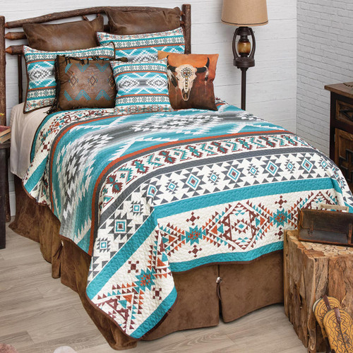 Summer Sky Turquoise Quilt Bedding Collection