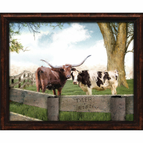 Longhorn Love Personalized Framed Canvas - 16 x 13