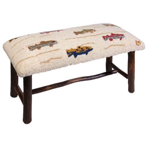 Steelhead Trout Red Hooked Wool Pillow Black Forest Decor