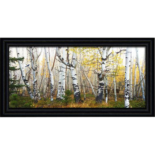 Morning Birch Grove Personalized Framed Canvas - 18 x 9