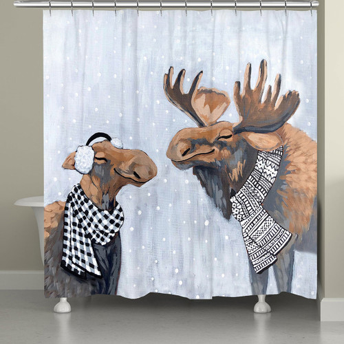 Moose Pair Shower Curtain