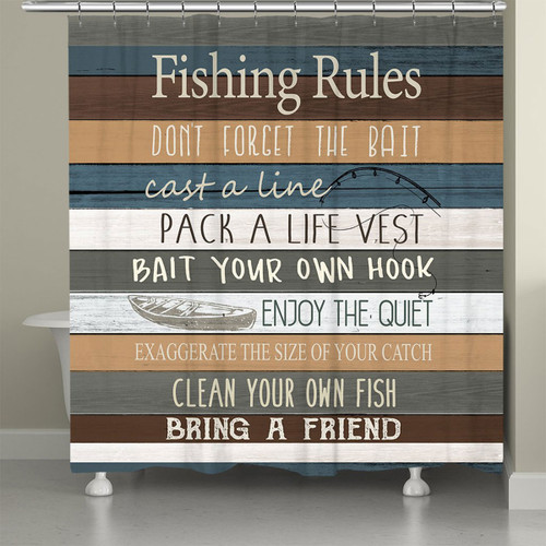 Rustic Shower Curtains: Fishing Lures Shower Curtain