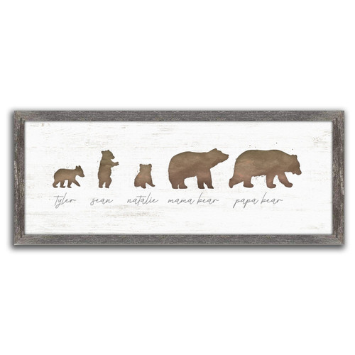 Personalized Bear Family Framed Canvas