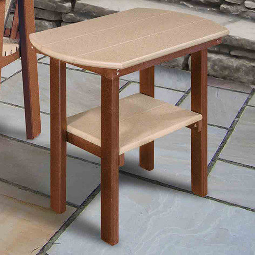 Kingston Oval End Table Weatherwood & Tudor Brown Black Forest Decor