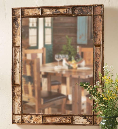 Adirondack Birch Bark Mirror - Large