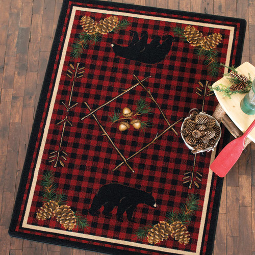 Adirondack Plaid Bear Rug - 2 x 8