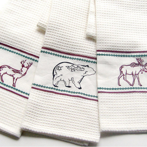 Wildlife Embroidered Kitchen Towels