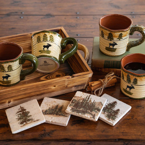 Elk Woods 8 Pc Mug & Coaster Set