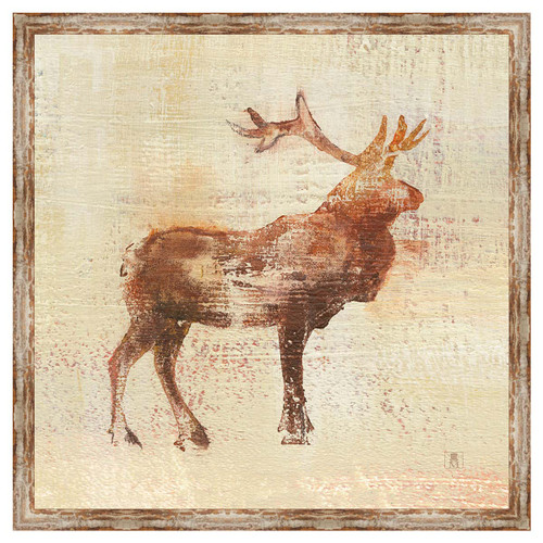 Aged Elk Framed Canvas