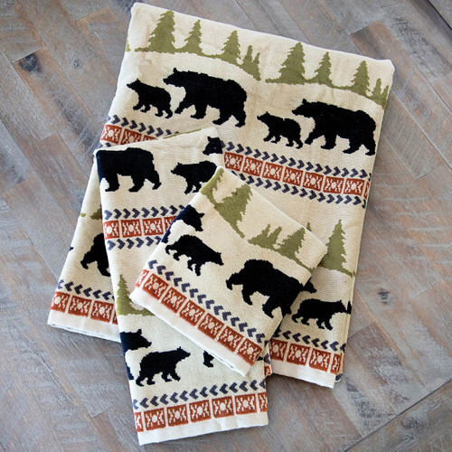 Ivory Mountain Bears Towel Collection
