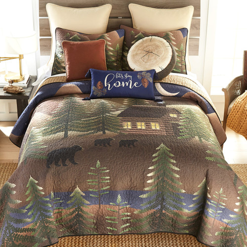 Black Bear Cottage Quilt Bed Set - King