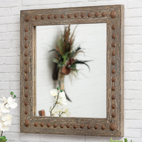 Mountain Pass Wood Wall Mirror - 36 x 36