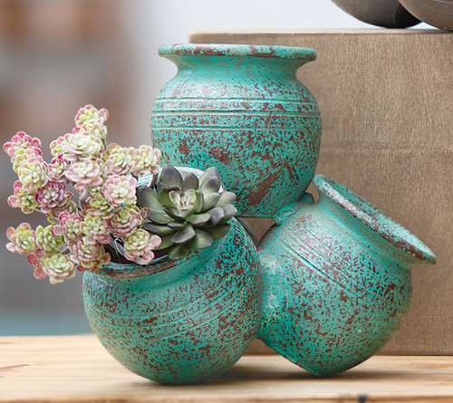 Adobe Clay Sticky Pots - Turquoise