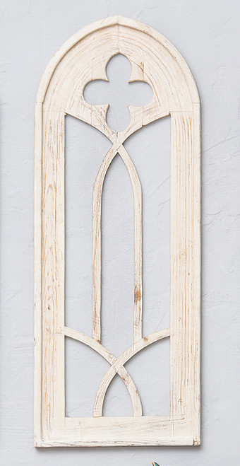 Mission Cross Window Wall Hanging - White