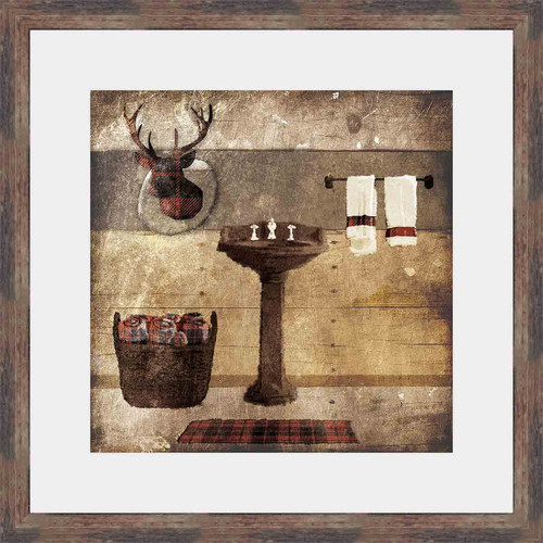 Lodge Plaid Deer Wall Art Black Forest Decor