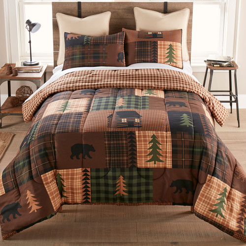 Black Bear & Pines Comforter Set - Full/Queen