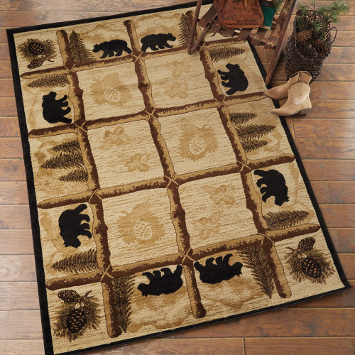 Alpine Black Bear Rug - 8 x 10