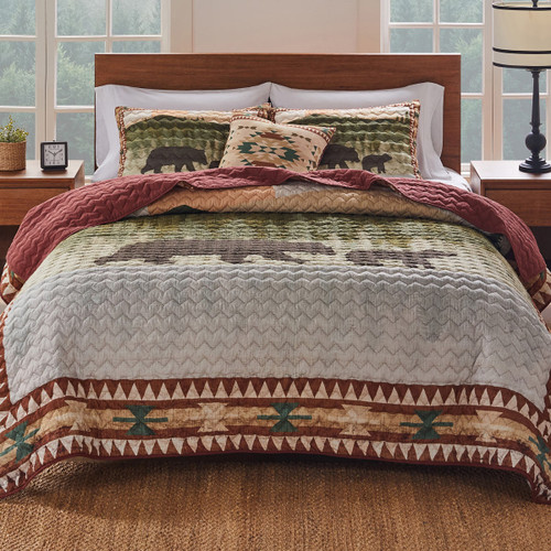 Lake Sunset Bears Quilt Bedding Collection