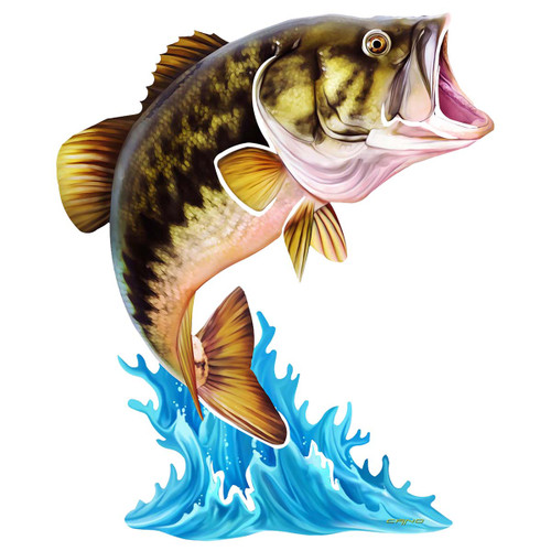 Lively Fins Metal Jumping Bass Wall Art