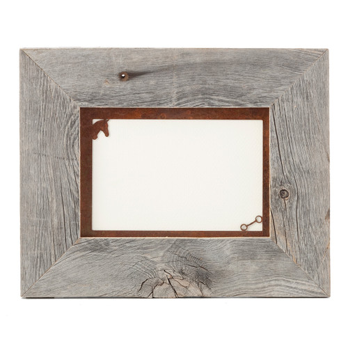 Equestrian Barnwood & Rust Mat 5 x 7 Landscape Frame