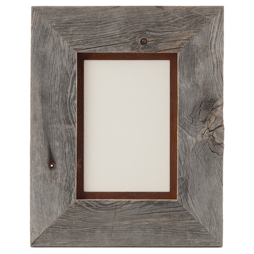 Aged Barnwood & Metal Mat Frame