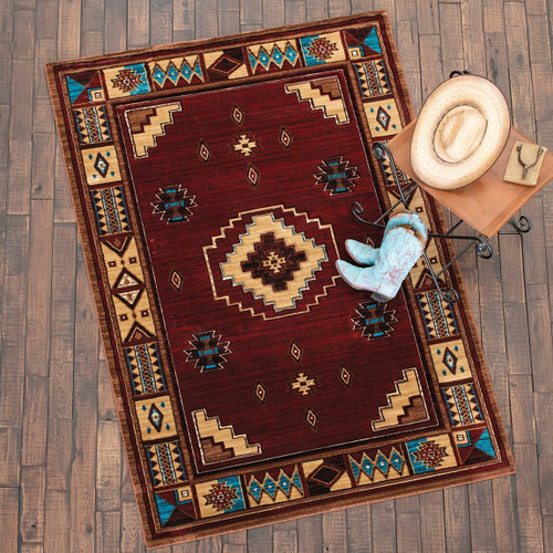 Native Vibes Southwest Burgundy Rug - 8 x 11