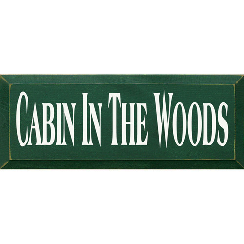 Green Woodland Cabin Sign