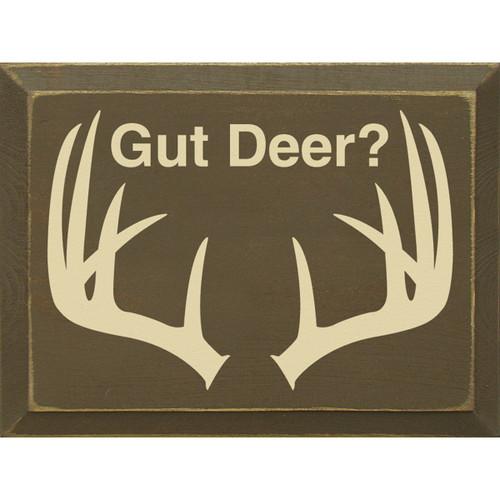 Gut Deer Wood Sign