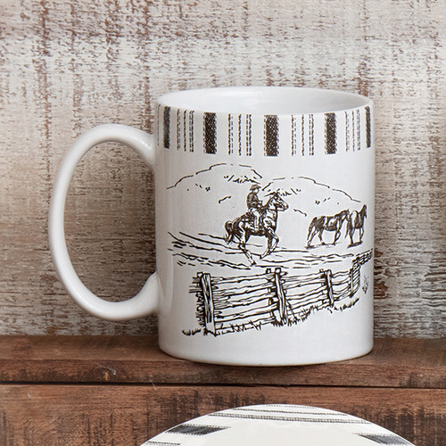 Cowboy Lifestyle Ceramic Remuda Mugs - Set of 4