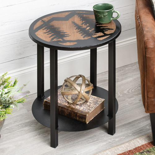 Pine Tree Grove Round Accent Table
