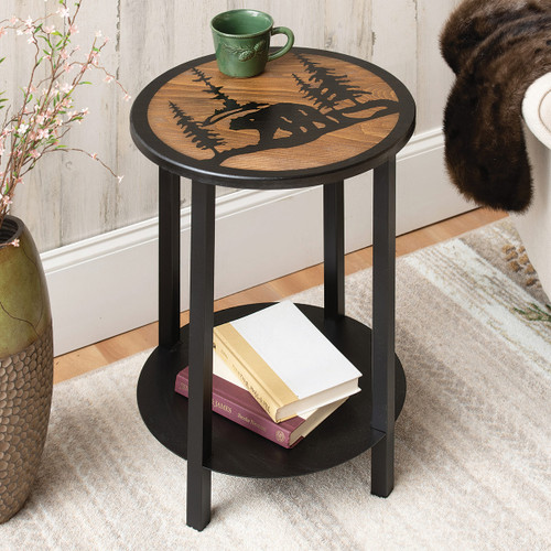 Black Bear Stroll Round Accent Table