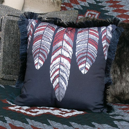 Tribal Feathers Accent Pillow
