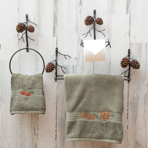 Woodland Pinecone Bath Hardware