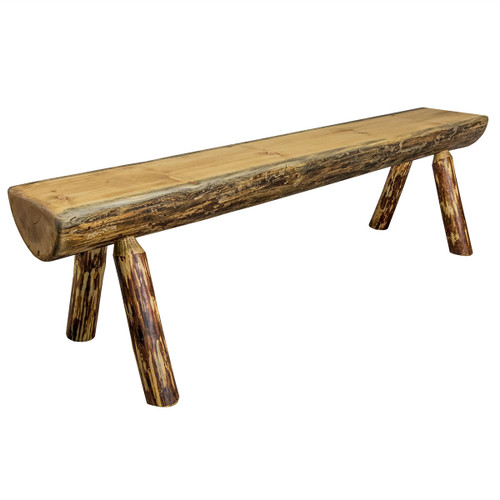 Cascade Half Log Benches with Stained Finish