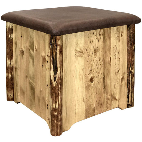 Cascade Upholstered Ottoman with Storage - Saddle