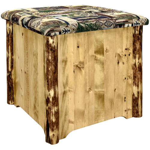 Cascade Upholstered Ottoman with Storage - Woodland