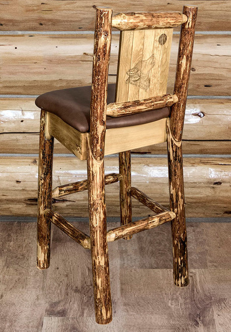 Cascade Barstool with Saddle Upholstery and Back - Wolf