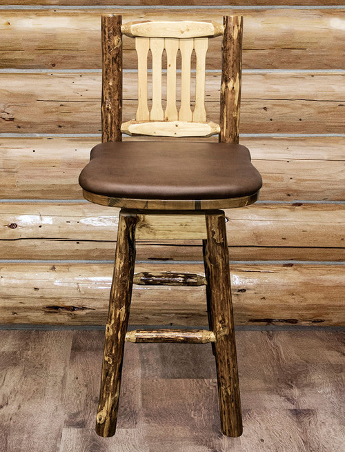 Cascade Barstool with Saddle Upholstery and Back