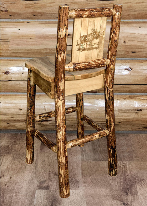 Cascade Counter Stool with Back - Moose