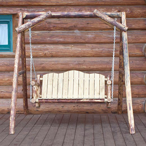 Cascade Lawn Swing with Stained Finish