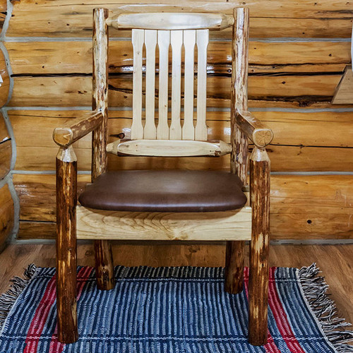 Cascade Captain's Chair with Upholstered Seat - Saddle