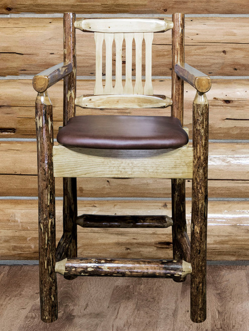 Cascade Captain's Upholstered Counter Stool - Saddle