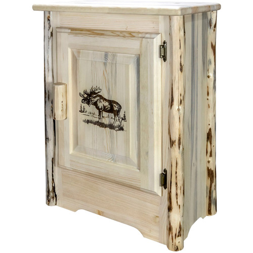 Asheville Accent Cabinet with Moose - Right Hinged