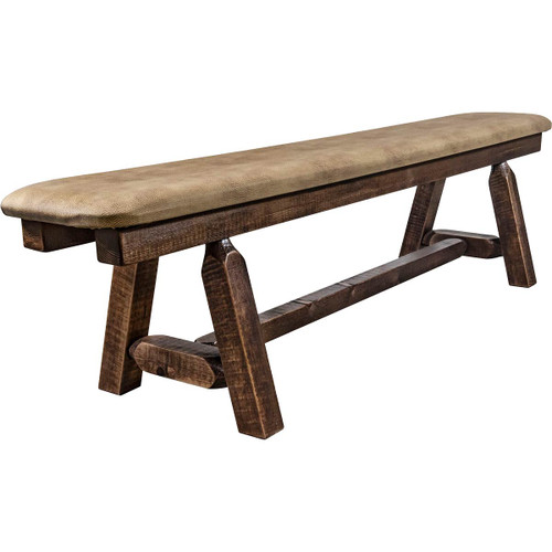 Denver Plank Bench with Buckskin Seat - 6 Foot