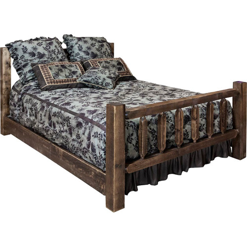 Homestead King Log Bed - Stained & Lacquered