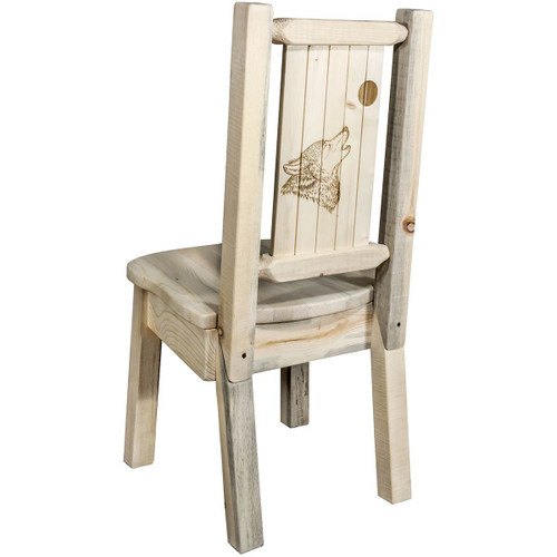 Denver Side Chair with Engraved Wolf - Lacquered