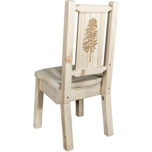 Denver Side Chair with Engraved Pine Tree - Lacquered