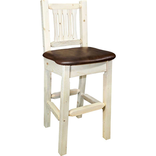 Denver Barstool with Back & Saddle Seat - Lacquered