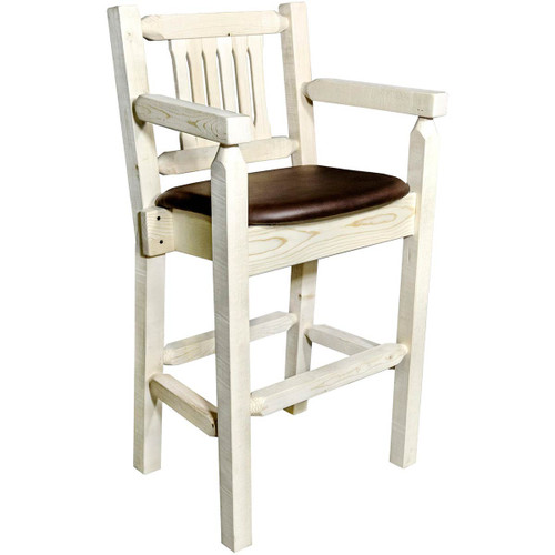 Denver Captain's Barstool with Saddle Seat - Lacquered