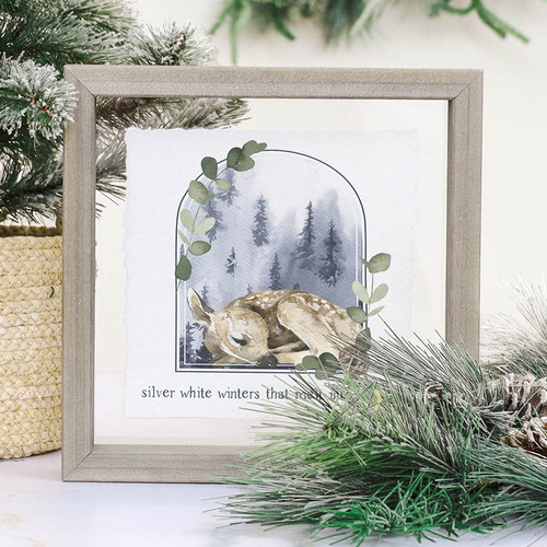 Winter Fawn Framed Wall Art